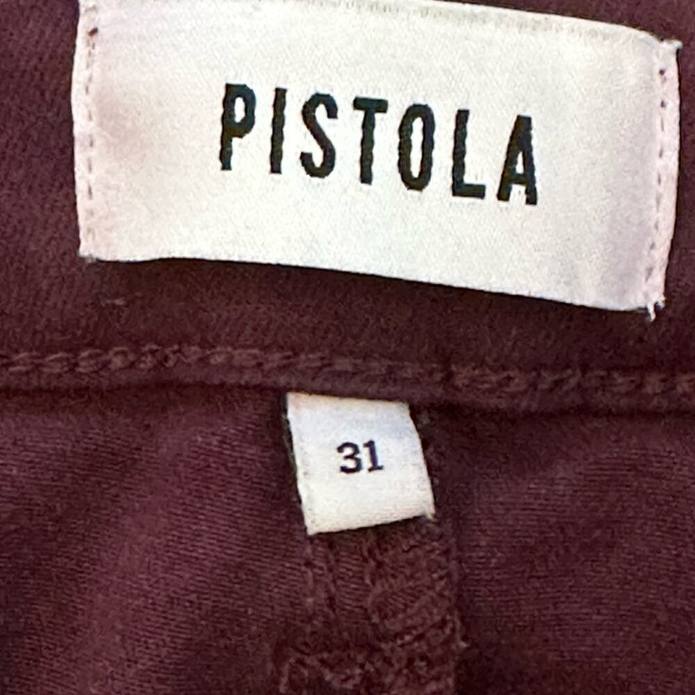 Pistola Zip Pocket Skinny Pants Burgundy Wine Stretch Utility Jeans Size 31 - Picture 6 of 9